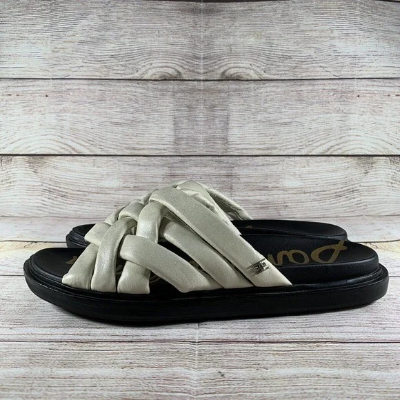 Sam Edelman Vaughn Ivory Leather Sandals Womens Size 8 M - Picture 3 of 8